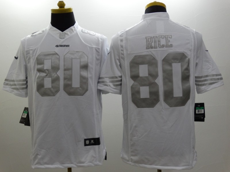 Men's San Francisco 49ers Jerry Rice #80 White Alternate Jersey